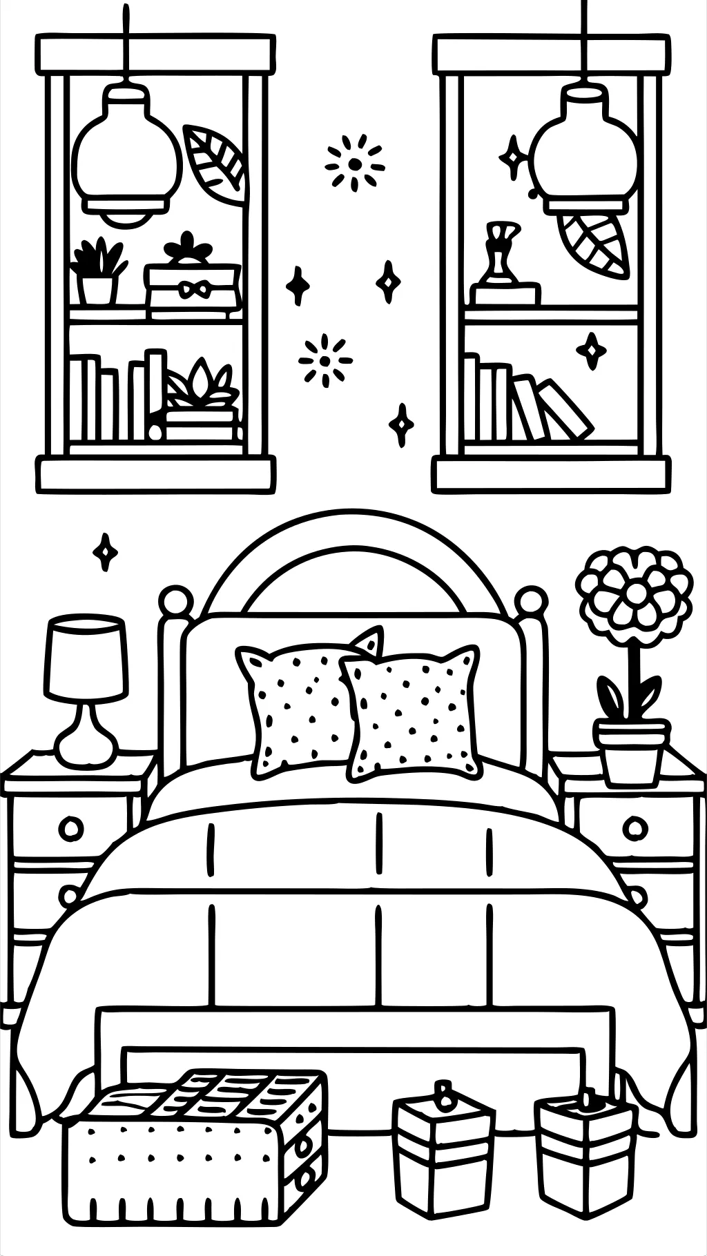 coloring pages bedroom